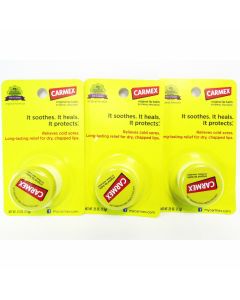 Carmex Original Lip Balm Jar, 0.25 oz Each (3 Pack)