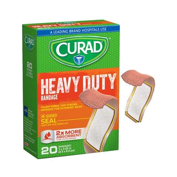 Curad Extreme Hold Adhesive Bandage 1" x 3-1/4" Tan