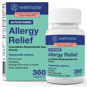 WELMATE Allergy Relief - Levocetirizine 5mg, 360 Tablets (Generic Xyzal)