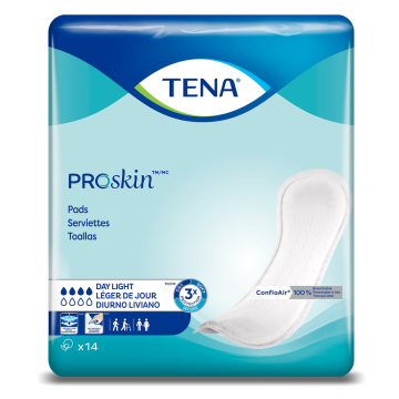 Incontinence Liner TENA ProSkin Day Light 13 Inch Length Moderate Absorbency Dry-Fast Core™ One Size Fits Most - Case of 84