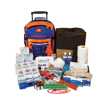 SecurEvac Hi-Vis 5 Person, 3 Day Rolling Evacuation & Shelter-In-Place Survival Kit by LifeSecure - Singles