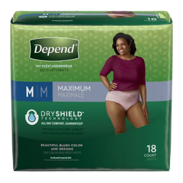 Depend FIT-FLEX Incontinence Underwear for Women by Kimberly Clark - Small Disposable Heavy Absorbency / Pack of 19