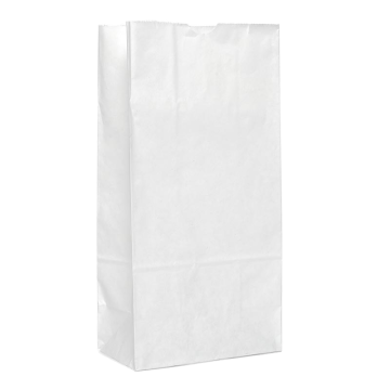 White Grocery Bags (500/Pack) - 5" W X 3-1/8" G X 9-5/8" H (Size #4 - 30 lbs) / White