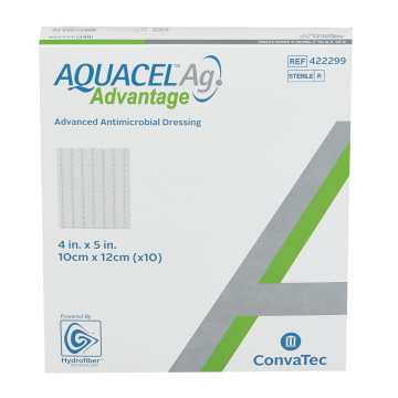 Aquacel Extra Hydrofiber Antimicrobial Dressing, Each 4" x 5" by ConvaTec