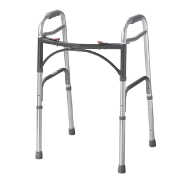 Deluxe Folding Walker 2 Button Aluminum 350 lbs by Drive Medical - Case of 4.