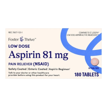 Pain Relief 81 mg Strength Aspirin Tablet 180 per Bottle