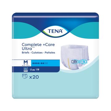 Unisex Adult Incontinence Brief TENA Complete + Care Ultra™ Medium Disposable Moderate Absorbency - Package of 20