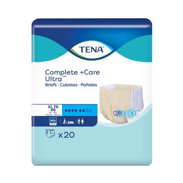 Unisex Adult Incontinence Brief TENA Complete + Care Ultra™ X-Large Disposable Moderate Absorbency - Package of 20