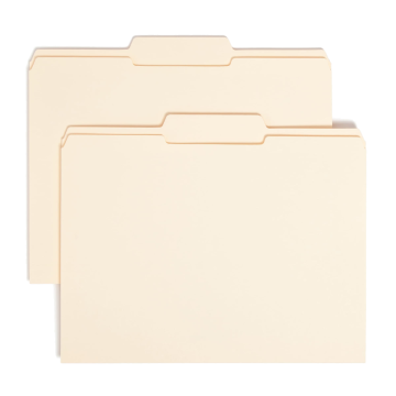 Reinforced Tab File Folders, 1/3-Cut Center Tab - Manila / Letter / 100