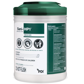 Surface Disinfectant Cleaner Sani-HP1™ Germicidal Manual Pull Wipe NonSterile - 275 Count Canister