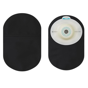 SenSura Mio 1-Piece Closed Pouch, Soft Convex, Maxi, Black, With Inspection Window, Pre-cut, 1-3/8" - 2"