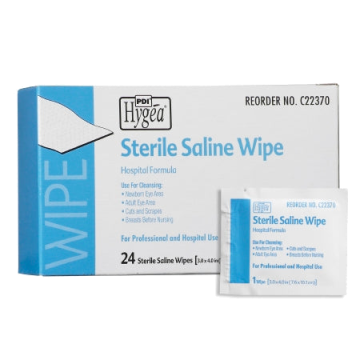 Saline Cleansing Towelette Hygea Individual Packet Unscented - Box of 24