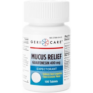 GERICARE Cough & Cold - Guaifenesin 400mg, 100 Tablets