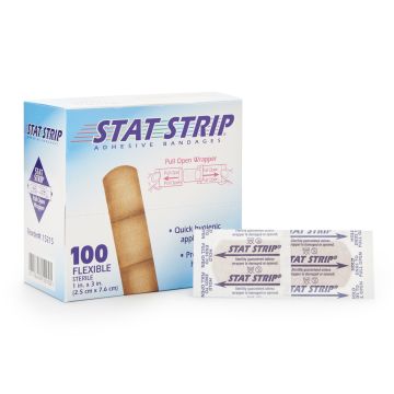 Adhesive Strip American White Cross - Box - 3/4 X 3 Inch Fabric Rectangle Tan Sterile / 100 Pack