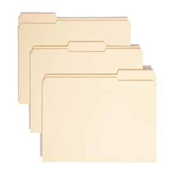 100% Recycled Reinforced Tab Fastener File Folders - Manila / Legal / 50