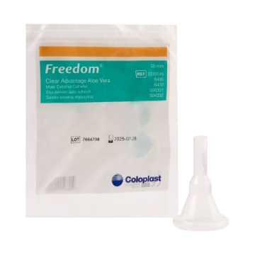 Male External Catheter Clear Advantage Self-Adhesive Strip Silicone - 23mm Diameter Small / Transparent / Each