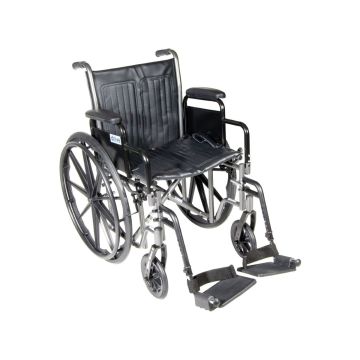 Wheelchair Silver Sport 2 Dual Axle Padded Removable Desk Arm Mag Black by Drive Medical - 16 Inch 250 lbs.