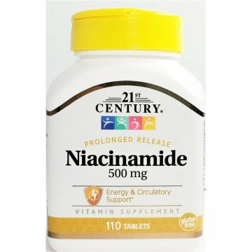 Niacinamide 500 mg (Prolonged Release) 110 Tablets by 21st Century