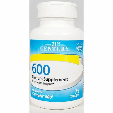 Calcium (Carbonate) 600 mg, 75 Tablets by 21st Century