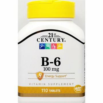 Vitamin B6 100 mg 110 Tablets by 21st Century