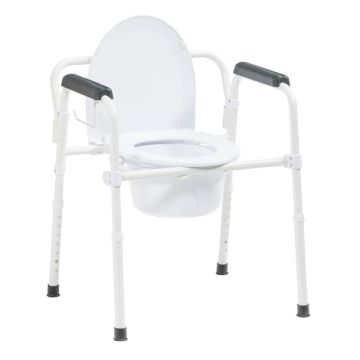 Folding Steel Bedside Commode by Drive Medical