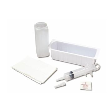 Irrigation Tray with Piston Syringe 60cc Bulb Syringe by Medline