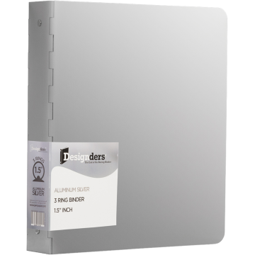 Silver Aluminum 1 1/2 Inch 3-Ring Binder