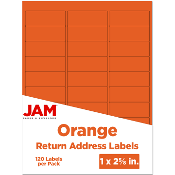 1 x 2 5/8 Return Address Labels - Orange