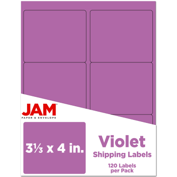 3 1/3 x 4 Shipping Labels - Violet Purple