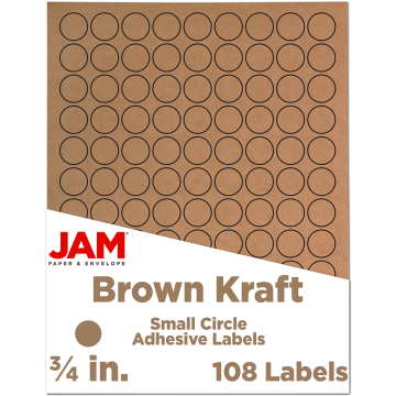 Small 3/4 Inch Round Labels - Brown Kraft