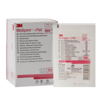 Medipore Plus Pad Soft Cloth Adhesive Wound Dressing by 3M - 3-1/2 X 4 Inch / 1-3/4 X 2-3/8 Inch Pad / Each