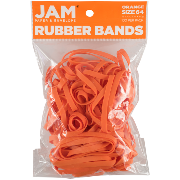 Size 64 Rubber Bands - 100 Pack - Orange