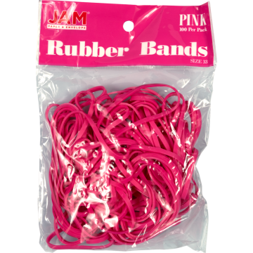 Size 33 Rubber Bands - 100 Pack - Pink