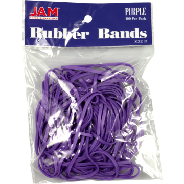 Size 33 Rubber Bands - 100 Pack - Purple
