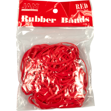 Size 33 Rubber Bands - 100 Pack - Red