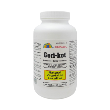 GERICARE Laxatives - Sennosides 8.6mg, 1000 Tablets (Generic Senokot)