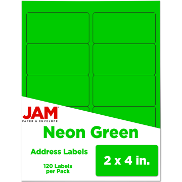 2 x 4 Address Labels - Neon Green