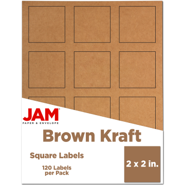 2 x 2 Square Labels - Brown Kraft