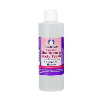 AprilFresh® Rinse Free Shampoo & Body Wash with Aloe Vera 8 oz Bottle with Flip-top Cap
