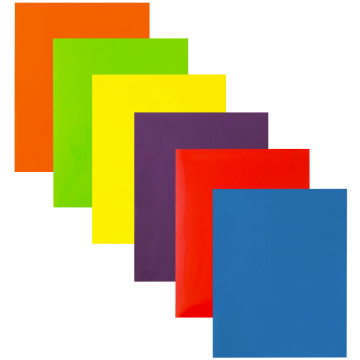 Standard Glossy Folders - 6 Pack - Assorted Primary