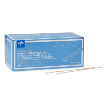 Swabstick Cotton Tip Wood Shaft 6 Inch Sterile 2 per Pack - 6 Inch / Box of 100