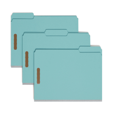 Pressboard Fastener File Folders, 3 inch Expansion - Gray/Green / Legal / 25