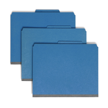 SafeSHIELD Pressboard Classification File Folders with Pocket Dividers - Yellow / Legal / 10