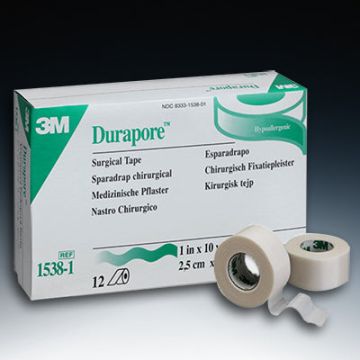 Medical Tape 3M Durapore, Box - Box of 12, 1 Inch X 10 Yards