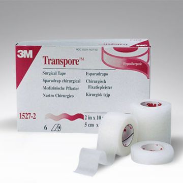Transpore Medical Tape Plastic by 3M - Box of 6 - Plastic, 2 Inch X 10 Yards