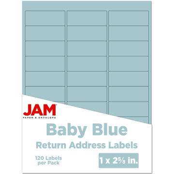 1 x 2 5/8 Return Address Labels - Baby Blue