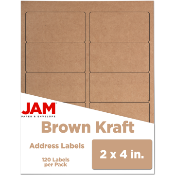 2 x 4 Address Labels - Brown Kraft