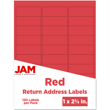 1 x 2 5/8 Return Address Labels - Red