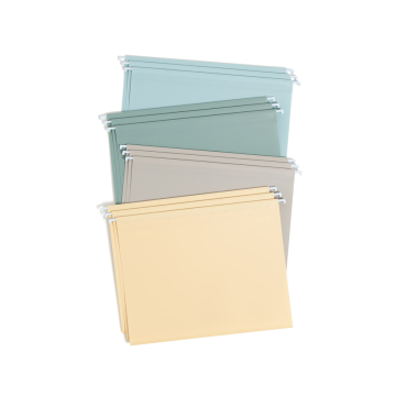 Poly Hanging File Folders - Assorted Colors / Letter / 12
