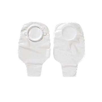 CenterPointLock Two-Piece Drainable Pouch by Hollister - Box of 10 - 11 inch L, 1-1/2 inch Flange, No Filter, Clamp Closure, Transparent